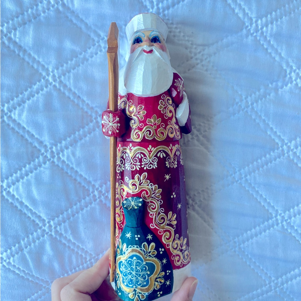 Hand Painted Vintage Russian Santa